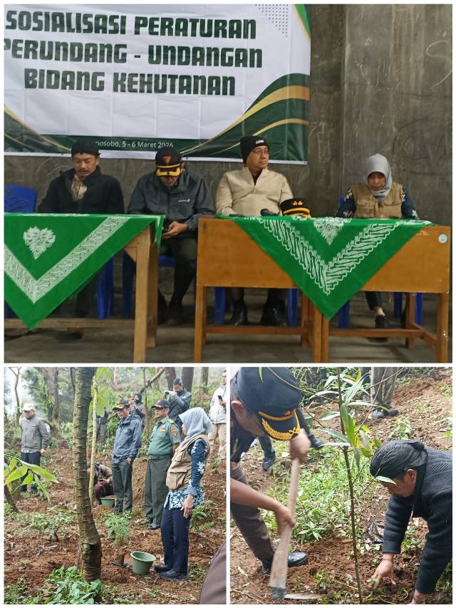 Sekcam Kejajar Bersama Kasi Trantib Hadiri Sosialisasi Peraturan Perundang-undangan Kehutanan dan Penanaman Pohon di Desa Sikunang